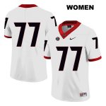 Women's Georgia Bulldogs NCAA #77 Cade Mays Nike Stitched White Legend Authentic No Name College Football Jersey BGD2254NA